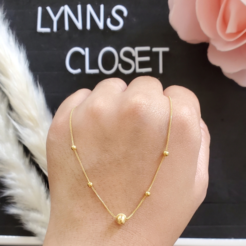 Balls Necklace 18K Real Saudi Gold